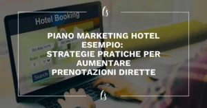 grafica che mostra un computer mentre un utente cerca un hotel su internet